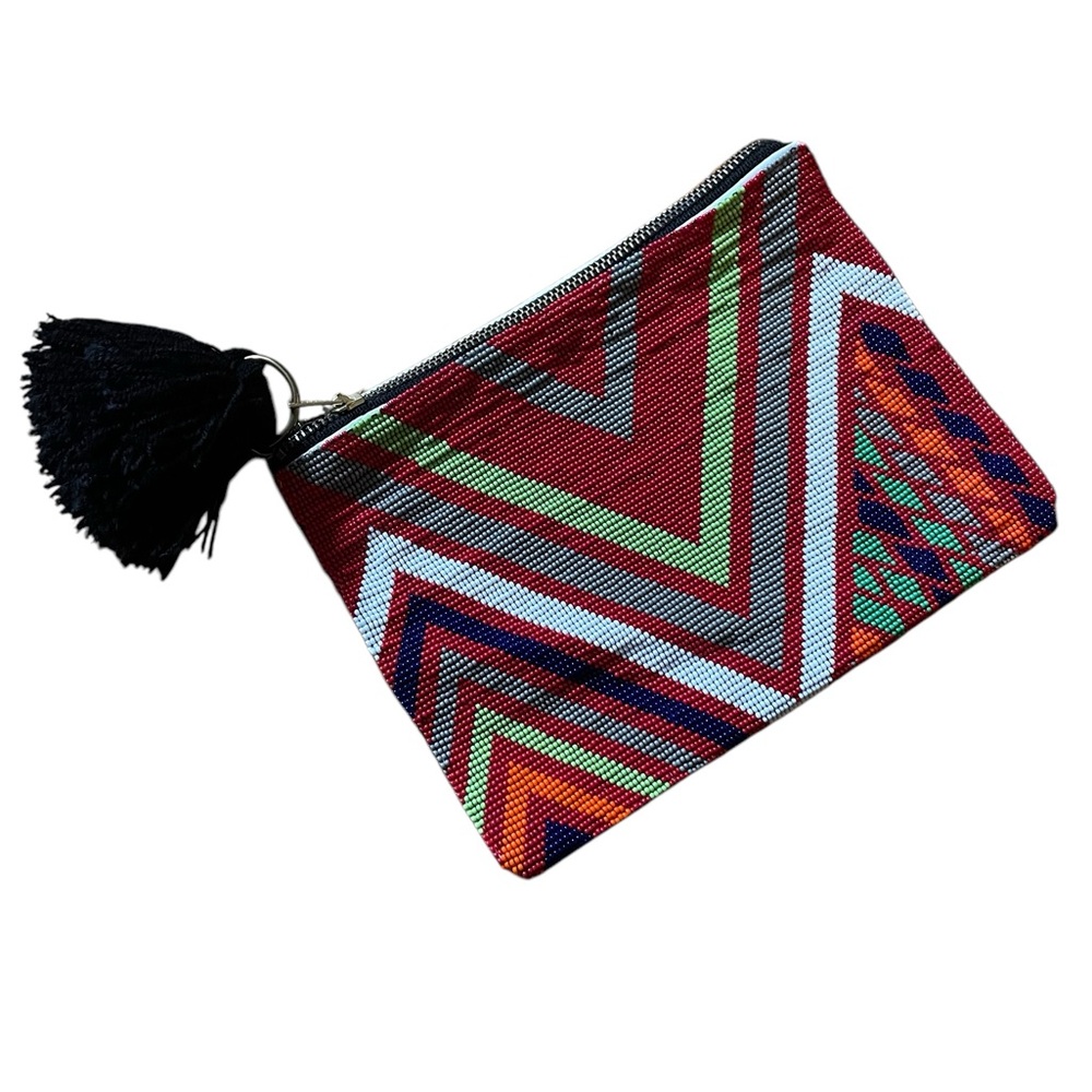 Hand beaded Guatemalan clutch bag